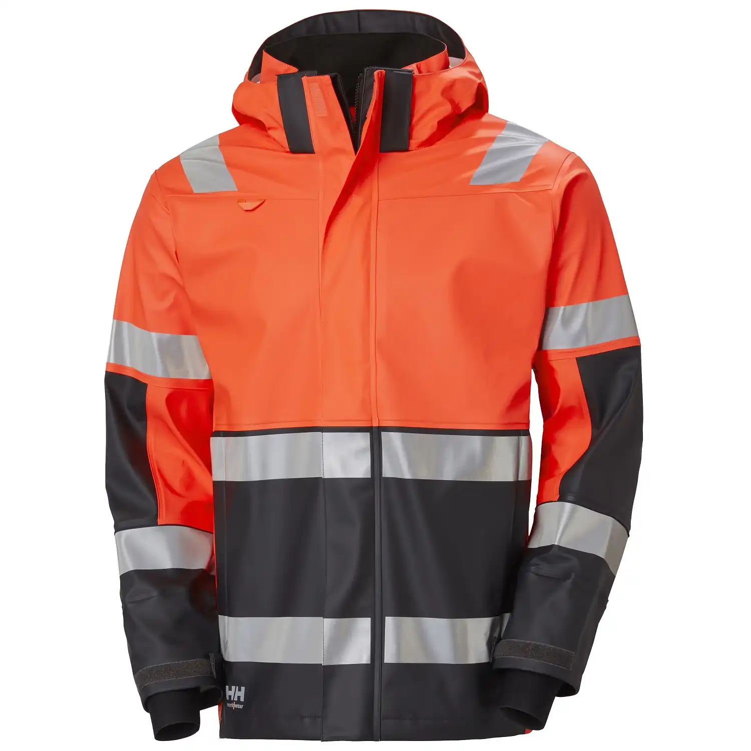 Warnschutz PU-Regenjacke "ALNA 2.0" in orange/schwarz, XXL - Thumbnail 1