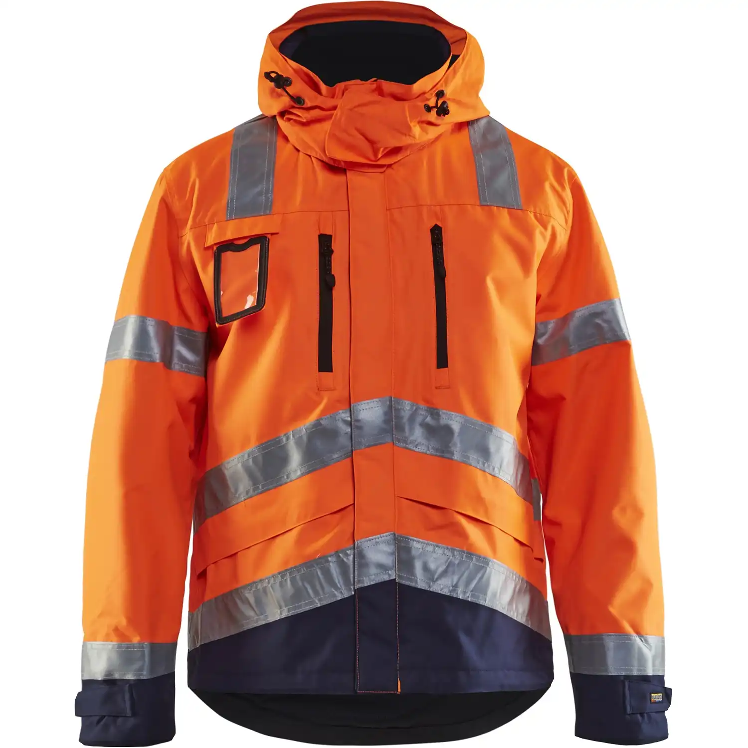 Warnschutz Regenjacke "4837" in orange/marine, M - Thumbnail 1