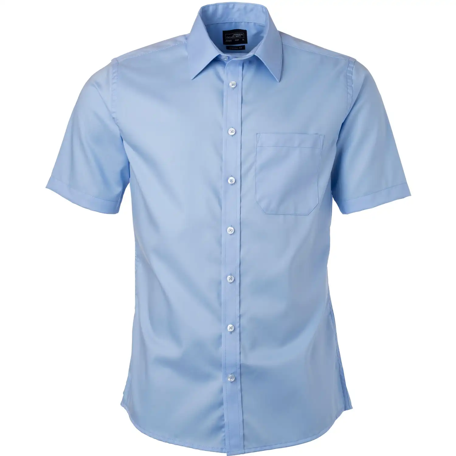 Hemd Micro-Twill kurzarm "JN684" in light-blue, 3XL - Bild 1