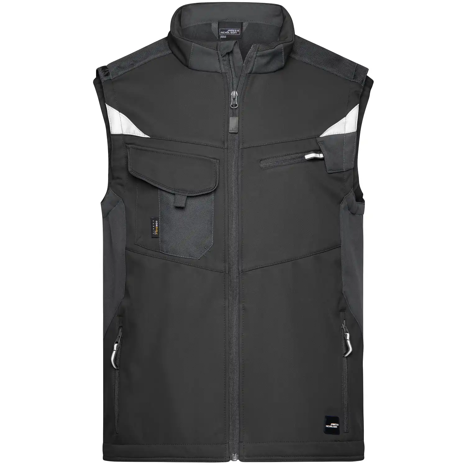 Softshellweste "JN845" in black/black, 3XL - Thumbnail 1