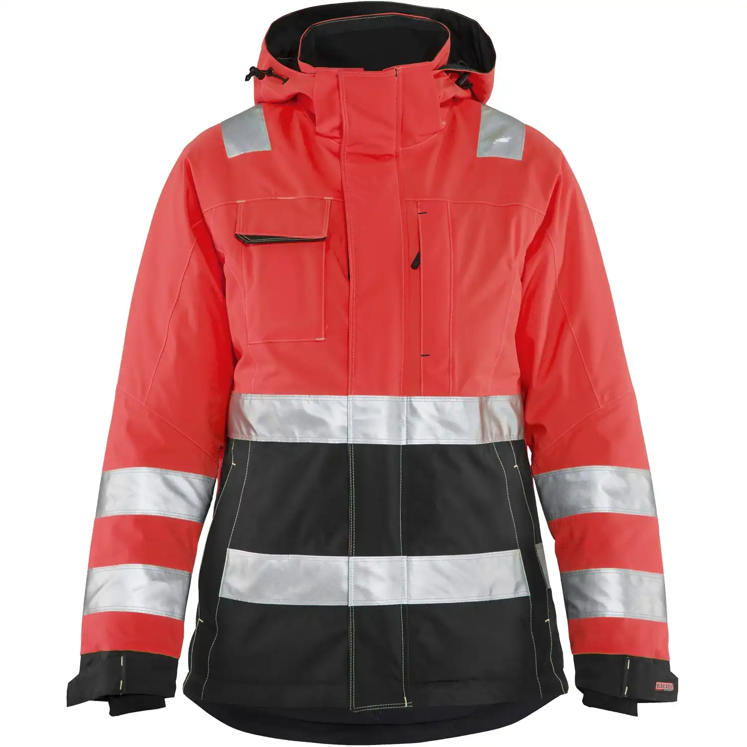 Damen Warnschutz Winterjacke "4872" in rot/schwarz, 3XL - Thumbnail 1