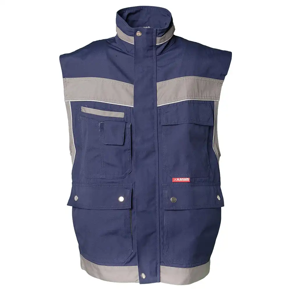 Arbeitsweste "PLALINE" in marine/zink, 4XL - Thumbnail 1