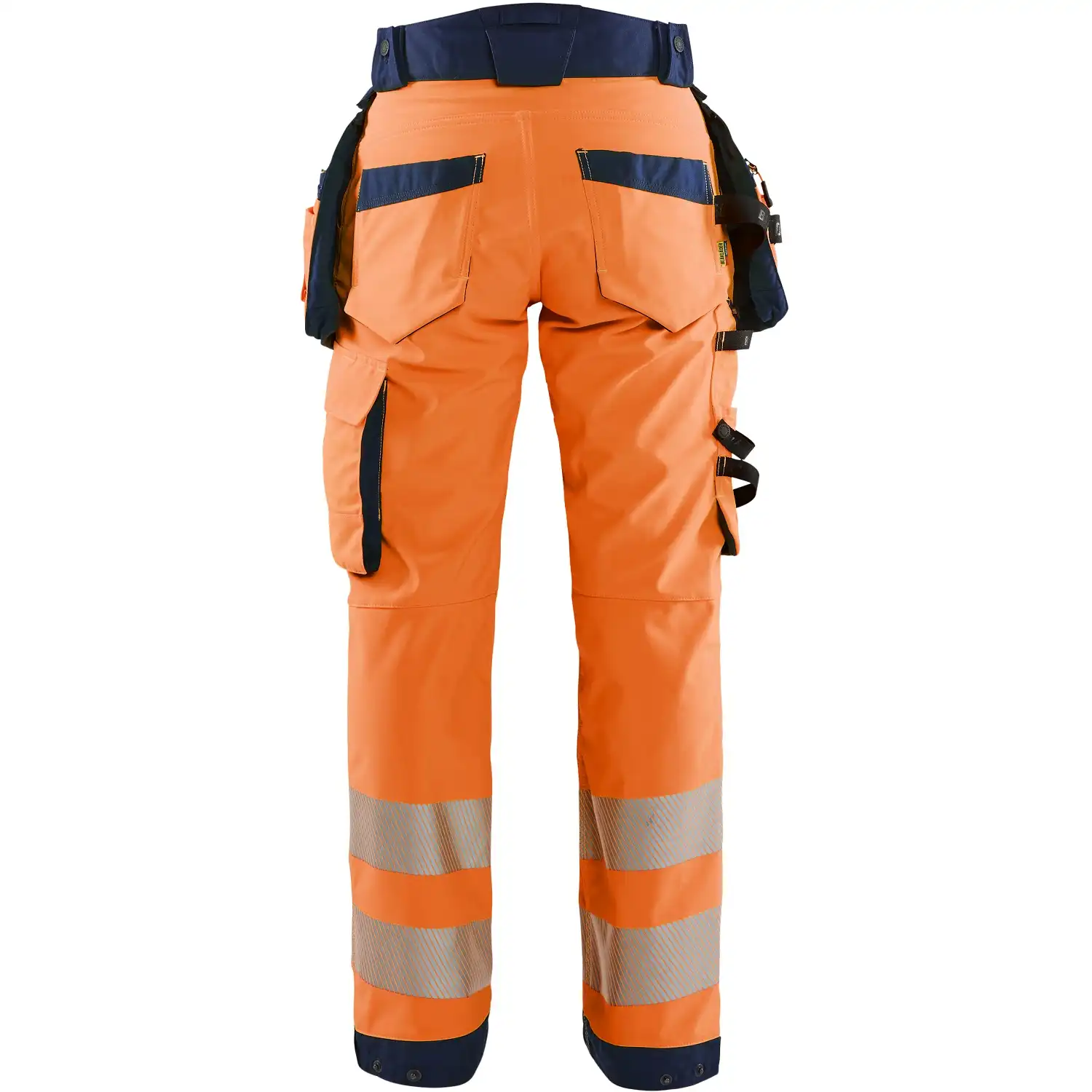 Damen Warnschutz Softshell Handwerkerhose "7118" Kl. 2 in orange/marine, C34 - Thumbnail 2