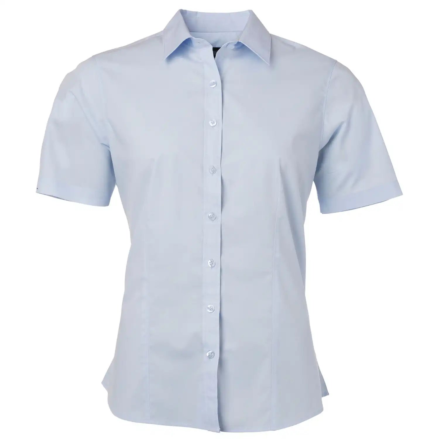 Damen Kurzarm Bluse "JN679" in light-blue, XL - Thumbnail 1