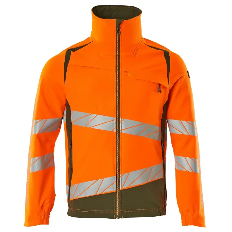 Warnschutz Stretch Bundjacke "ACCELERATE SAFE" in orange/moosgrün, XXL - Thumbnail 1