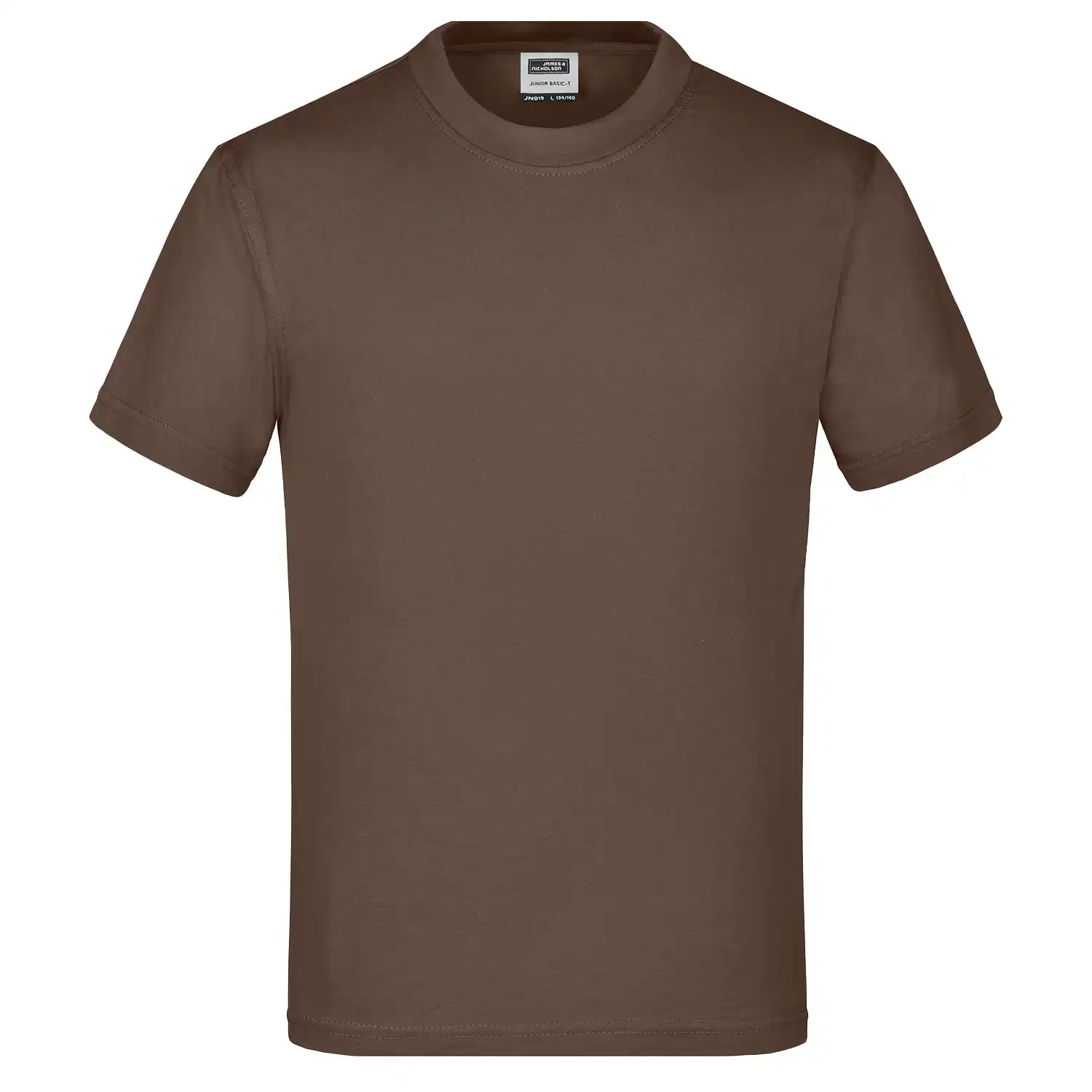 Kinder T-Shirt Basic-T "JN019" in brown, M - Bild 1