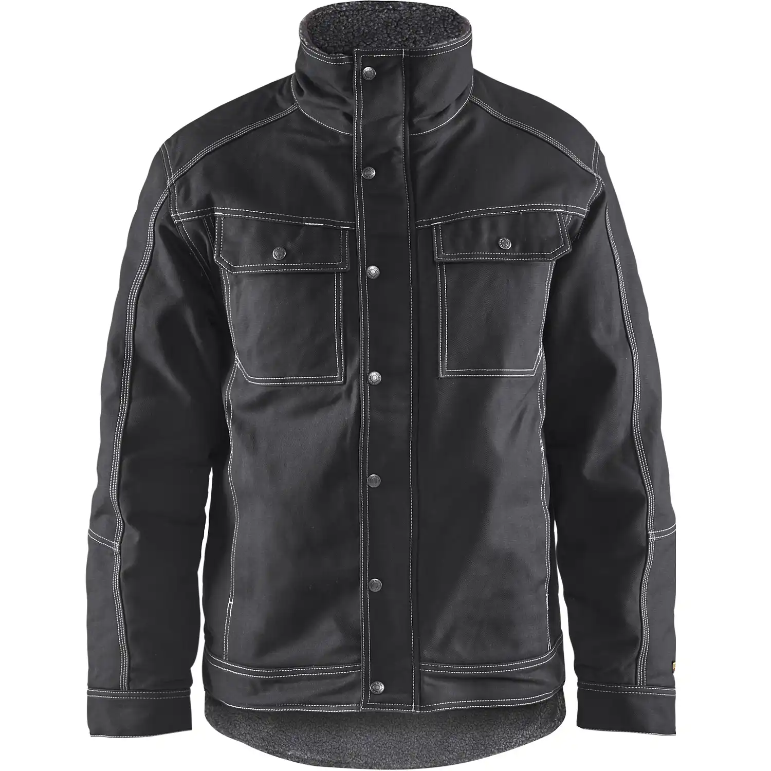 Winterjacke "4815" 100% Baumwolle in schwarz, S - Thumbnail 1
