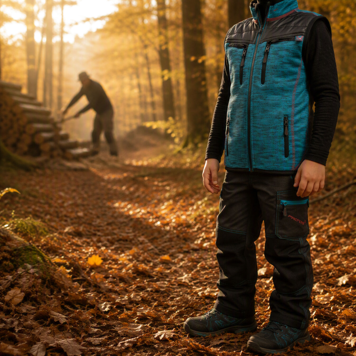 Kinder Weste "INUIT TEDDY" in Blau, L - Thumbnail 2