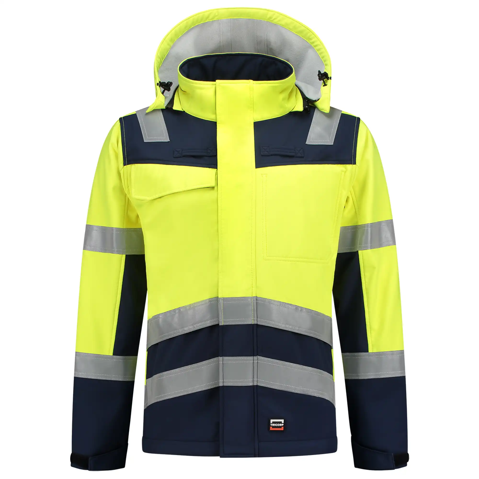 Multinorm Softshelljacke "403011" Safety yellow/ink in 3XL - Thumbnail 1