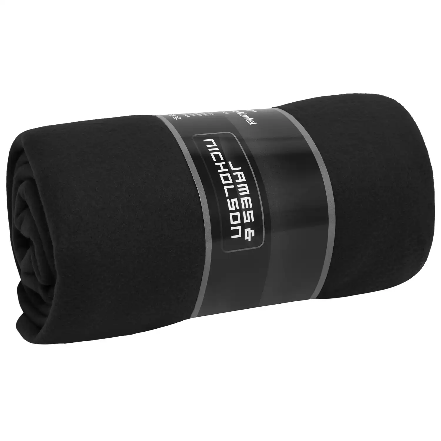 Fleecedecke "JN1901" 130x170 cm in black/light-grey - Thumbnail 1