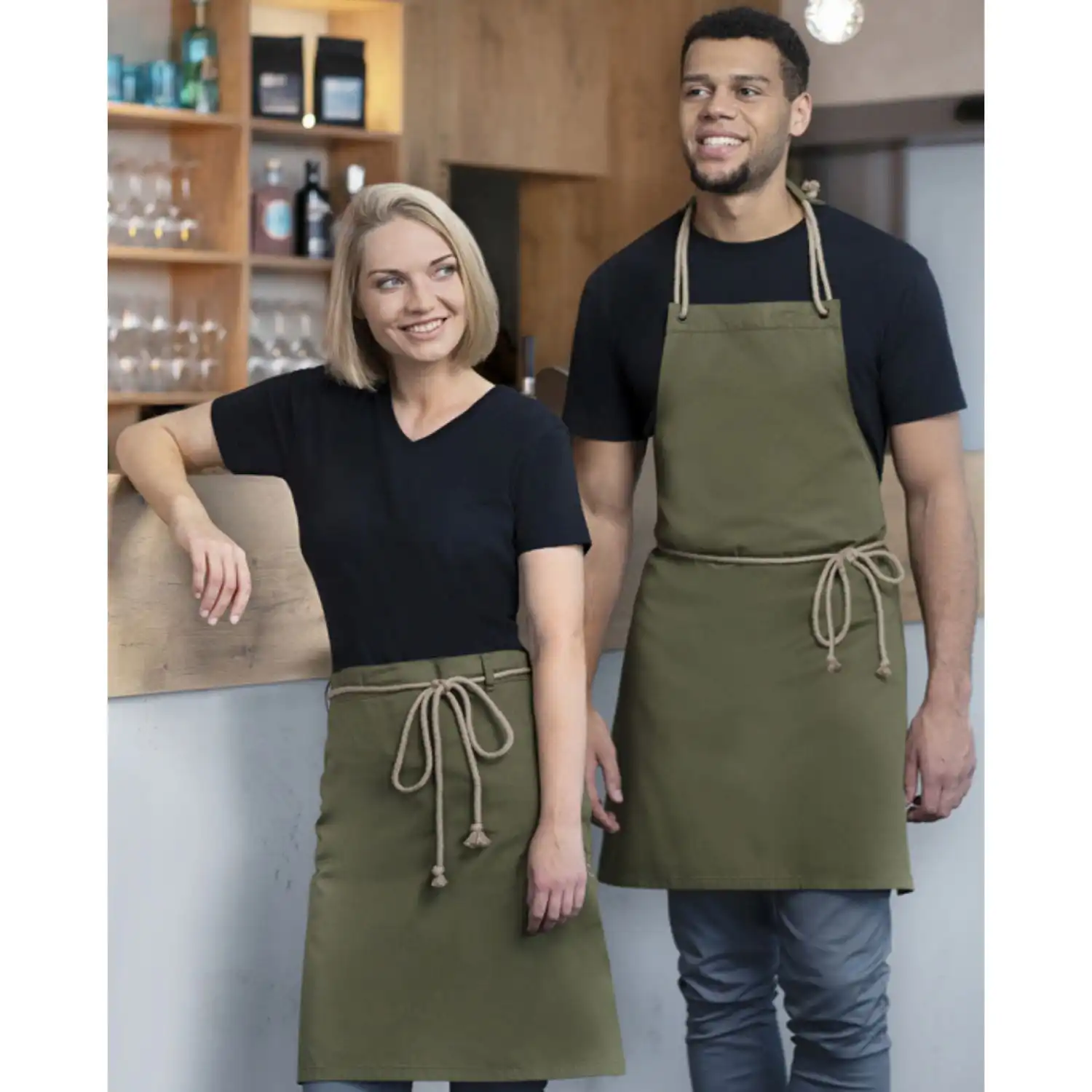 Latzschürze New-Nature "LS 40" in moosgrün - Thumbnail 5