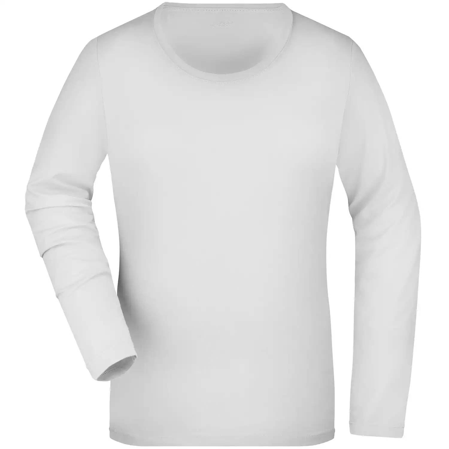 Damen Langarmshirt "JN927" in white, L - Thumbnail 1