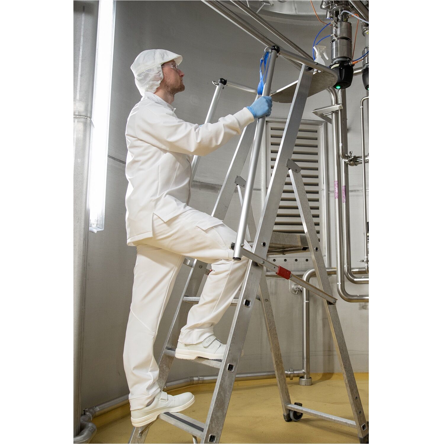 Schiebermütze mit Haarnetz "20150-230" Food & Care weiß in L - Thumbnail 5