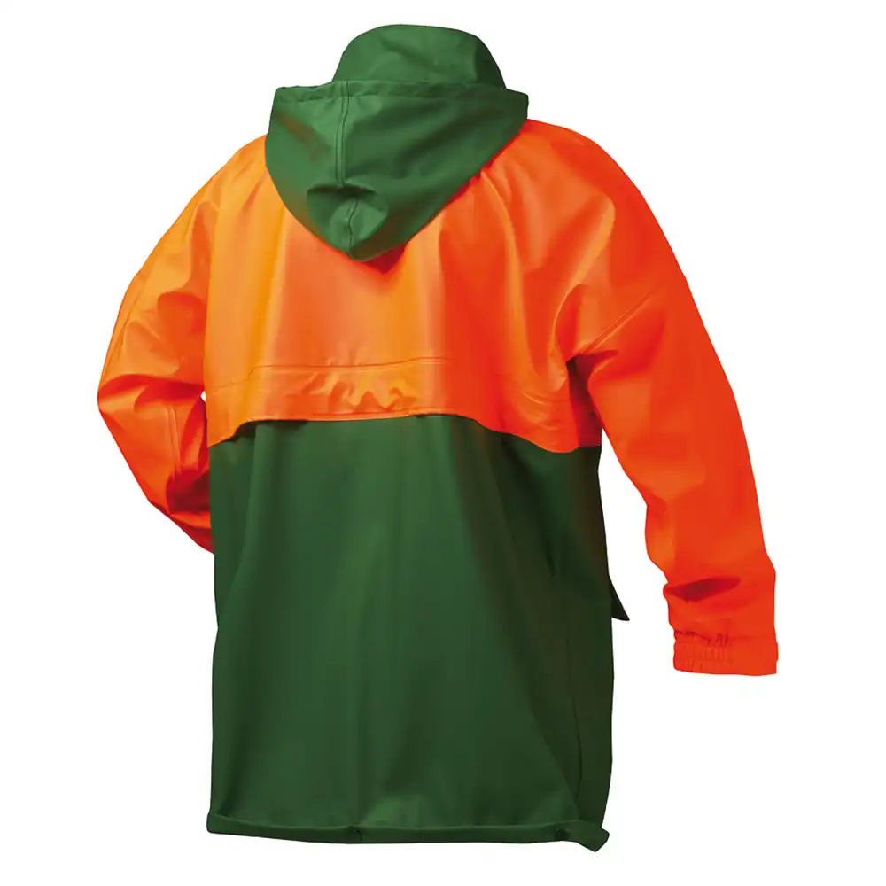 Forstschutz PU Stretch-Regenjacke  in grün/orange, S - Thumbnail 2