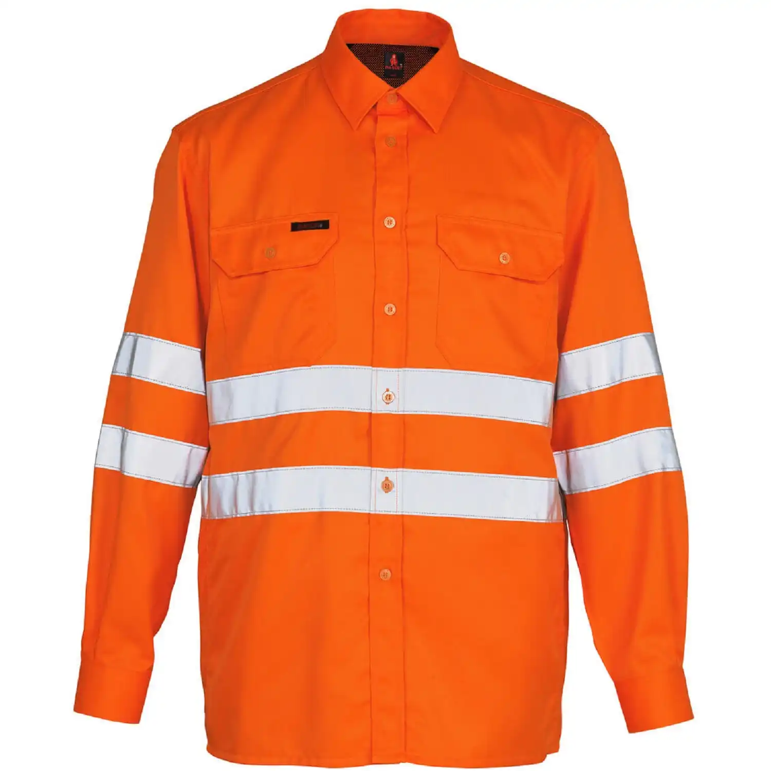 Warnschutz Hemd "JONA" Safe Classic in fluororange, 43/44 - Bild 1