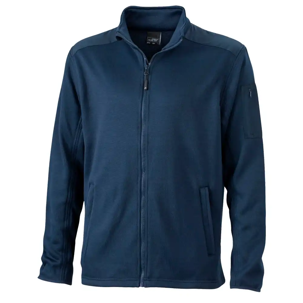 Strick-Fleecejacke "JN591" in navy, L - Thumbnail 1