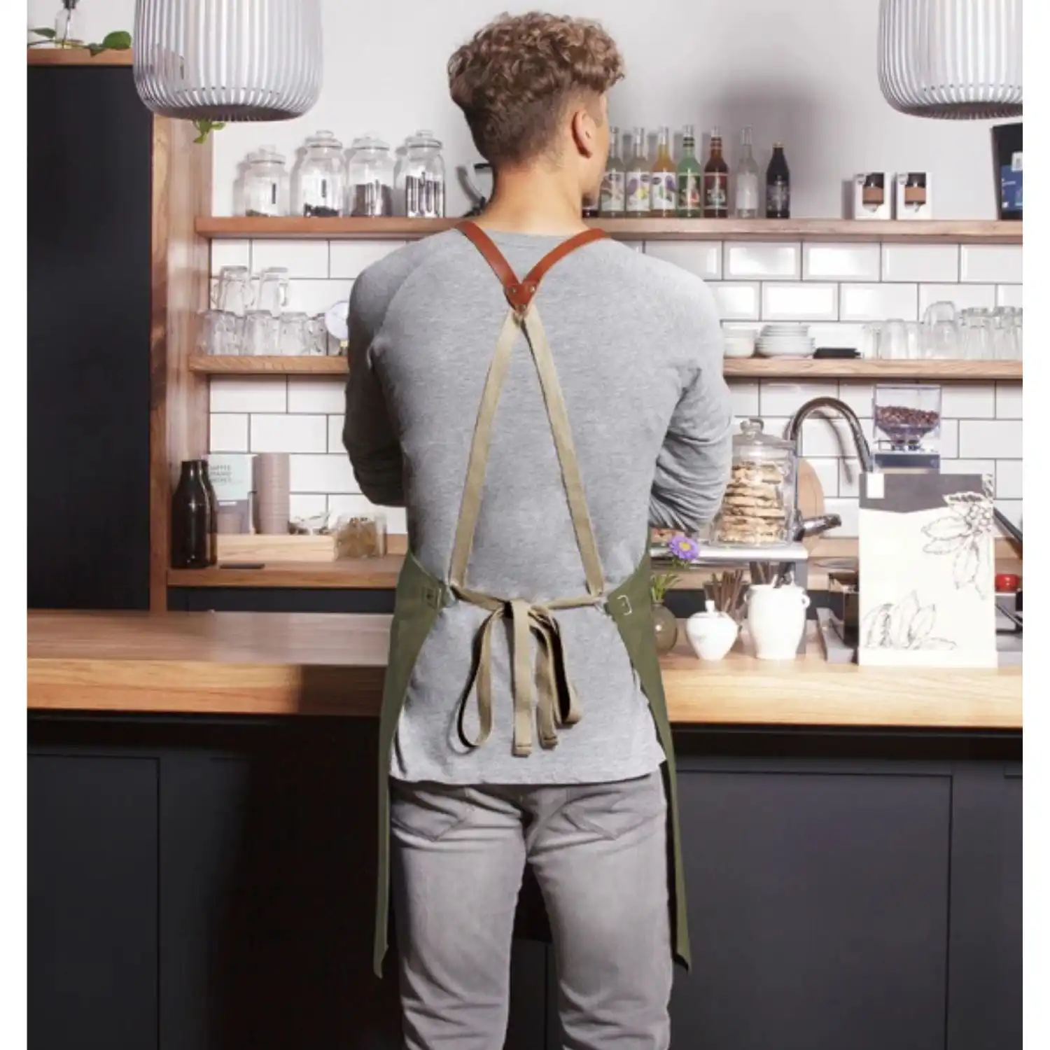 Latzschürze Green-Generation "LS 37" in moosgrün - Thumbnail 4