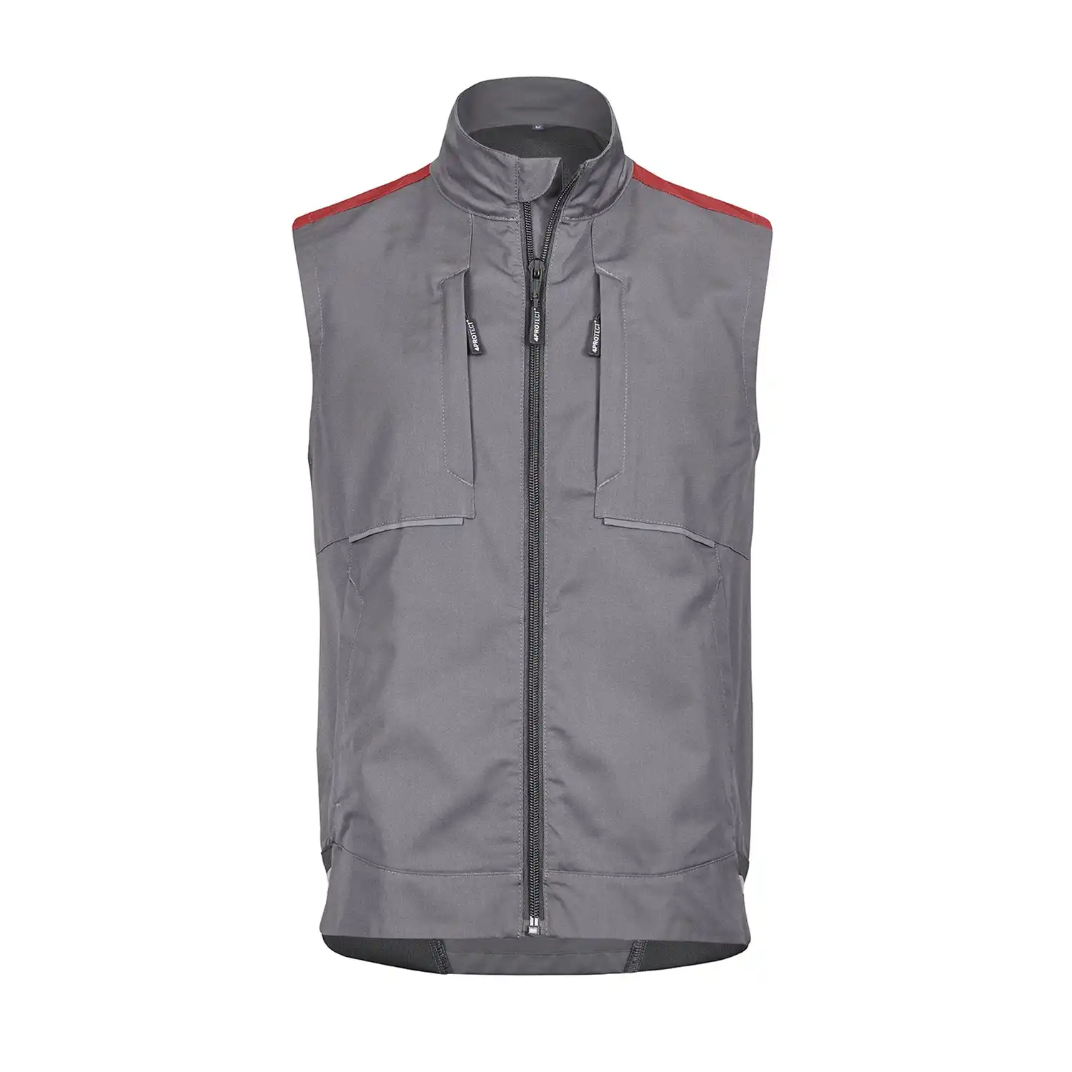 Workwear Weste in grau/rot, L - Thumbnail 1