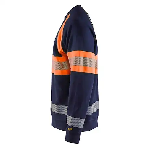 Warnschutz Pullover "3359" in marine/orange, L - Thumbnail 3