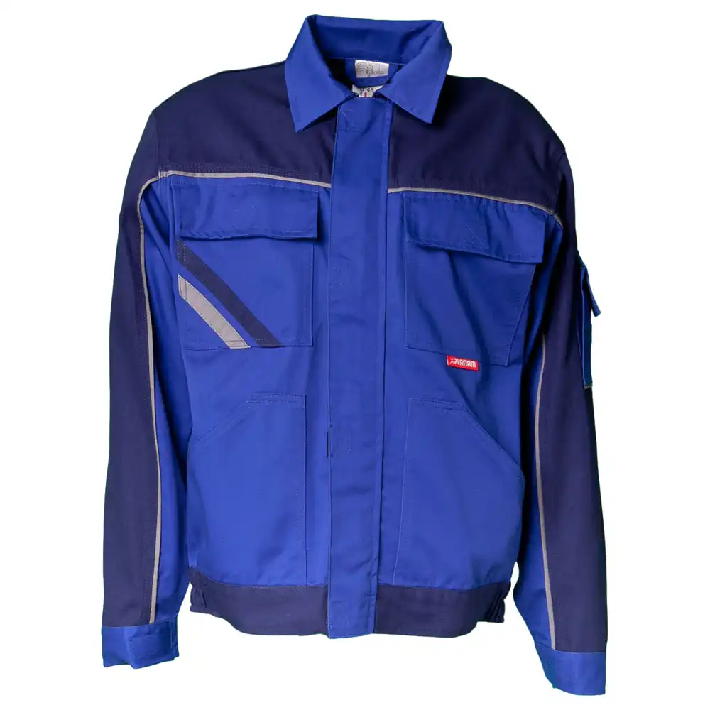 Bundjacke "HIGHLINE" 285g/m² Canvas-Besatz in kornblau/marine/zink, 42 - Thumbnail 1