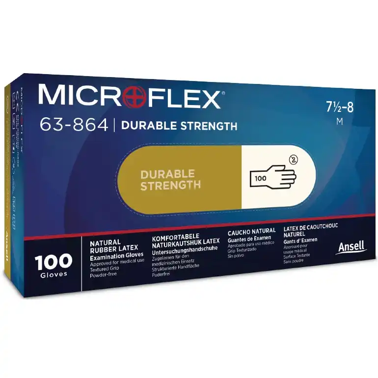 Latex Einweghandschuhe "MicroFlex®" 63-864 | 100er Box in 8,5-9 - Thumbnail 1