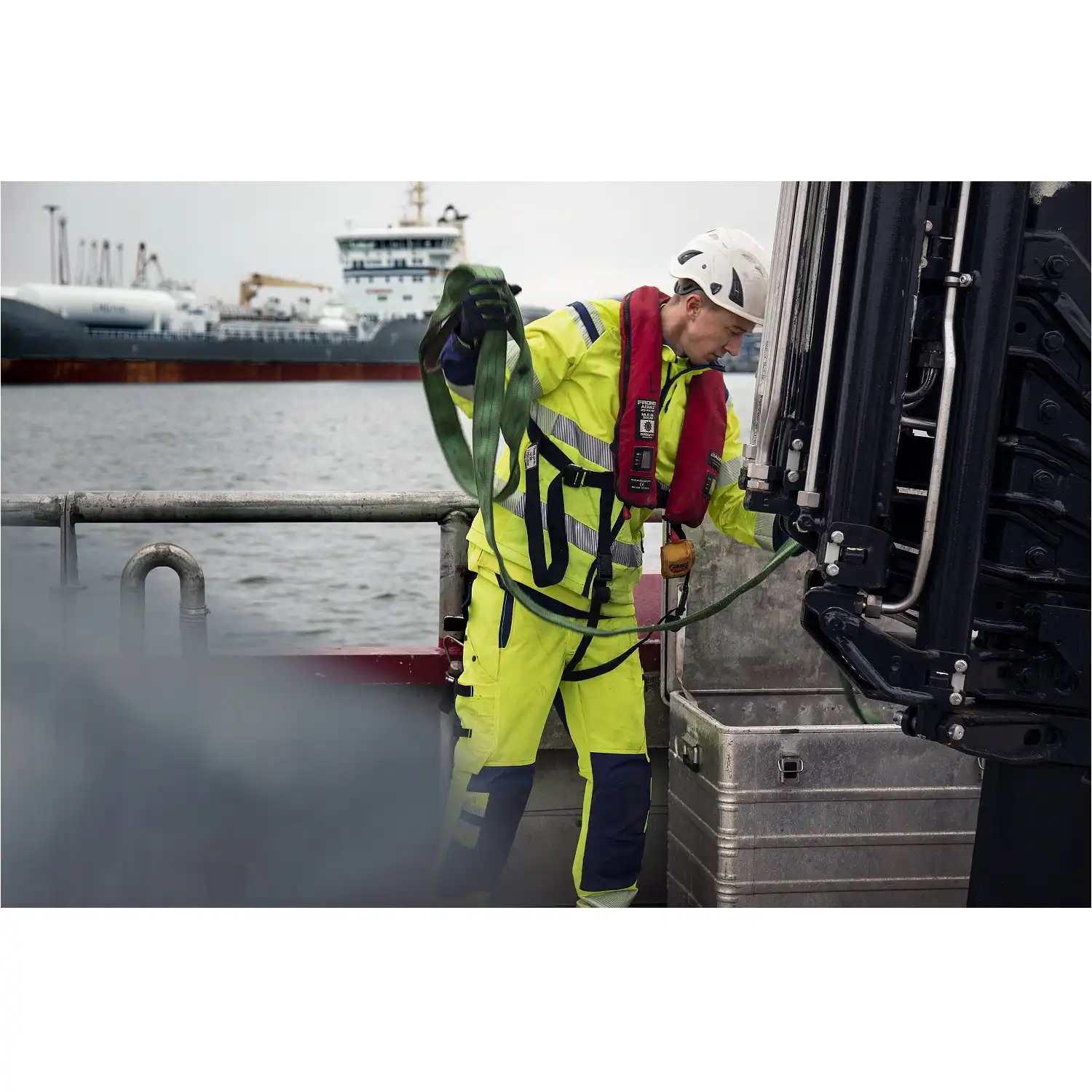 Warnschutz Stretch Bundhose Kl. 2 "2645 GSTP" Green Stiby in gelb/schwarz, C52 - Thumbnail 3