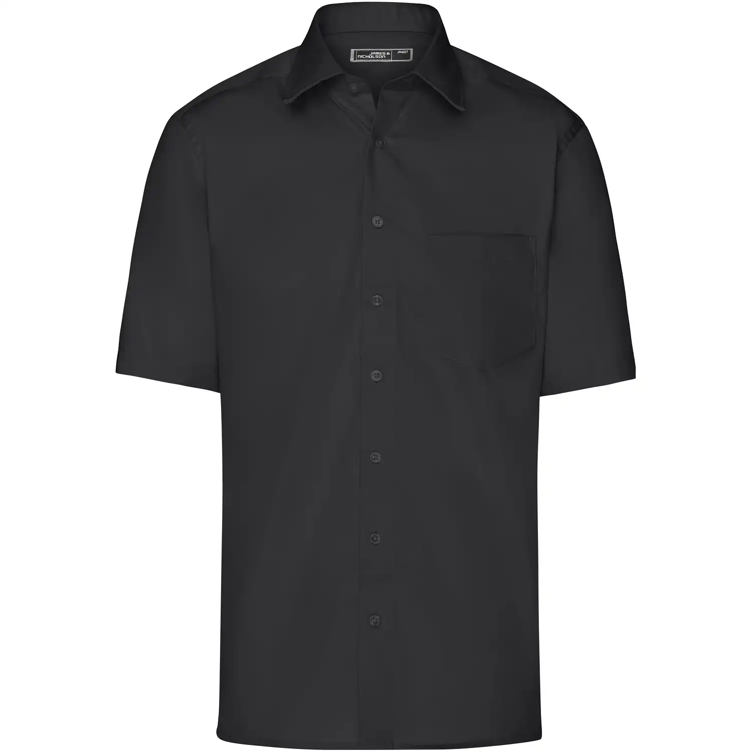 Business-Hemd kurzarm "JN607" in black, XXL - Thumbnail 1