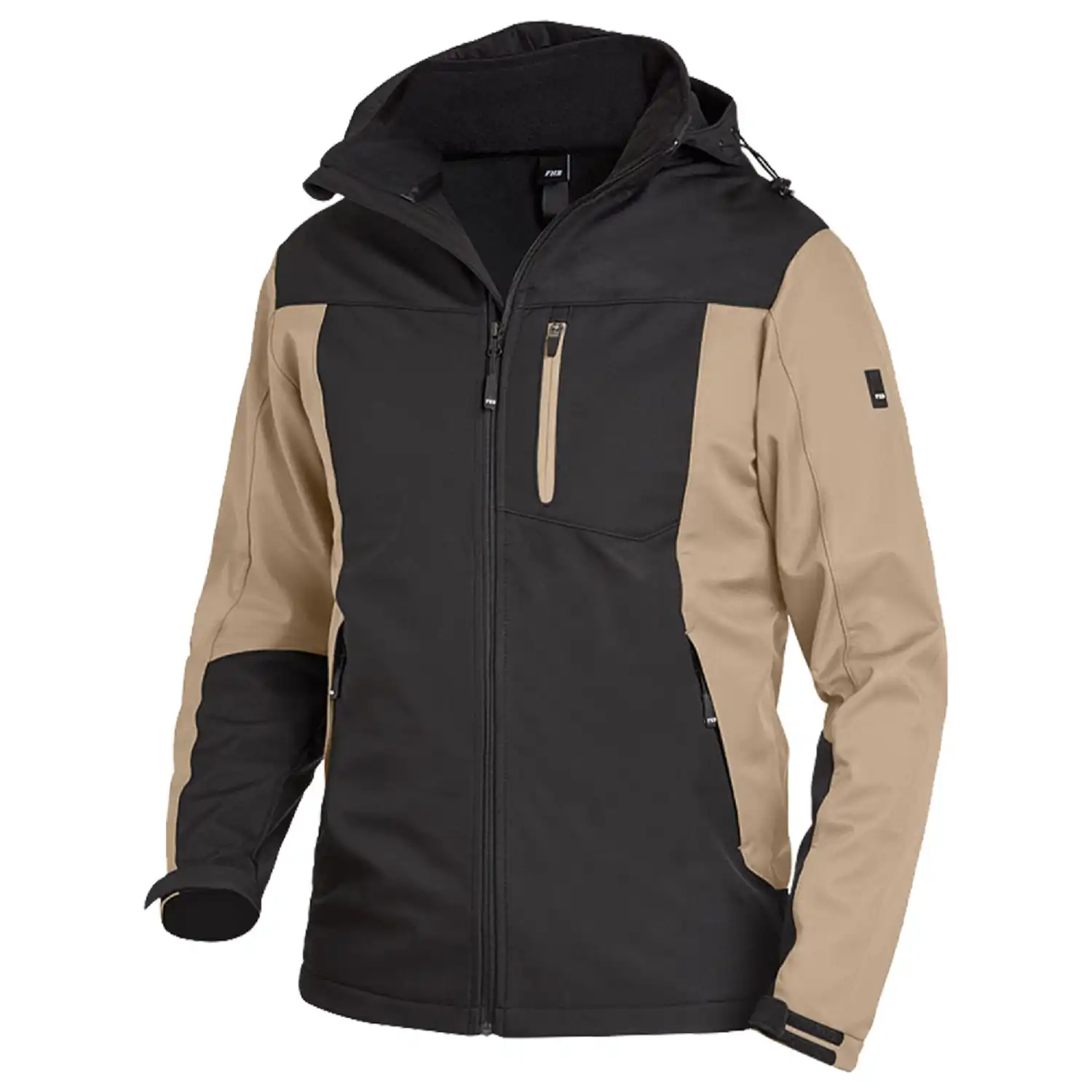 Softshelljacke "JANNIK" in beige/schwarz, XXL - Thumbnail 1