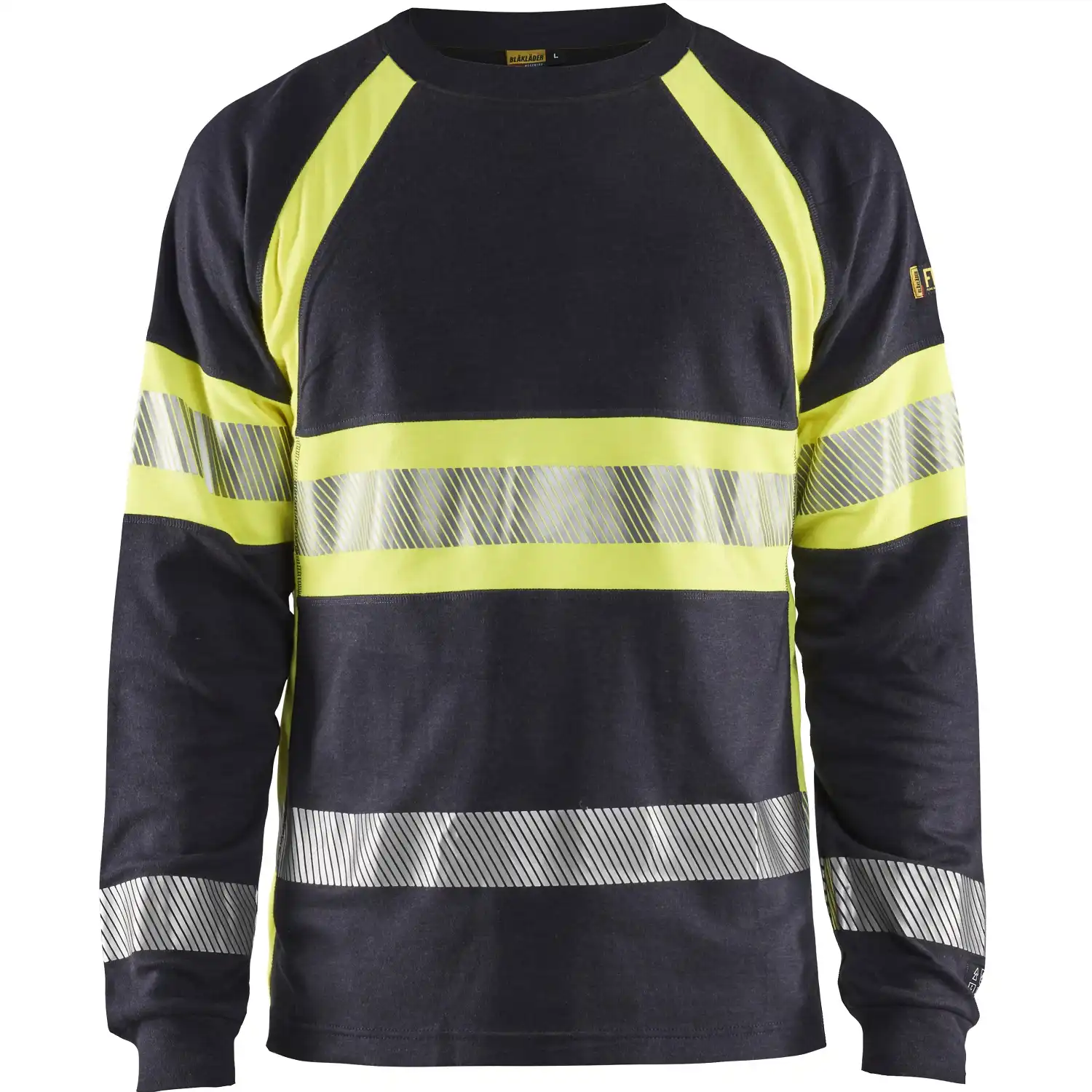 Multinorm Langarmshirt "3484" marine/gelb in 4XL - Thumbnail 1
