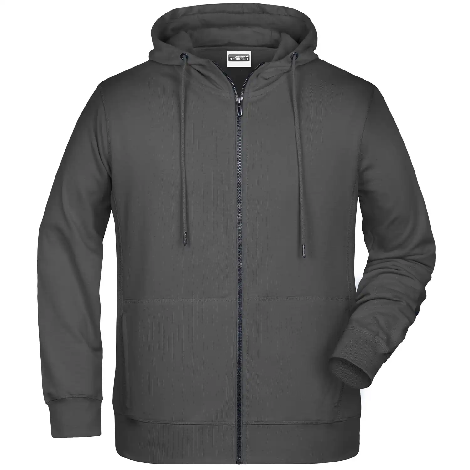 Zip Hoody mit Kapuze "8026" in graphite, 4XL - Bild 1
