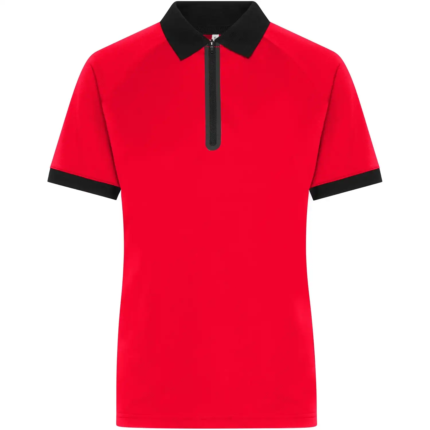 Damen Zip Polo-Shirt "JN1307" in light-red/black, L - Thumbnail 1