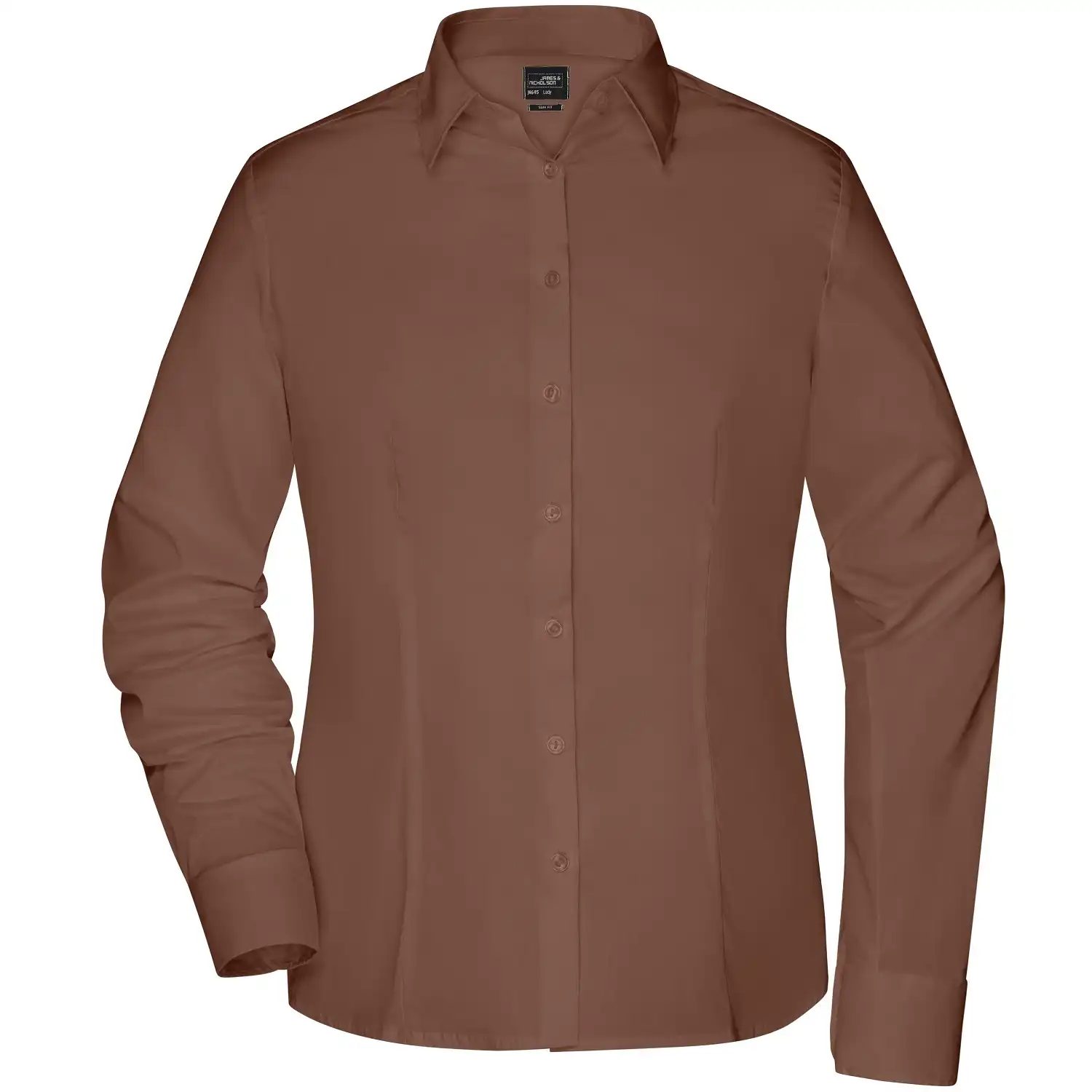 Damen Business Bluse "JN645" Slim Fit in brown, L - Thumbnail 1