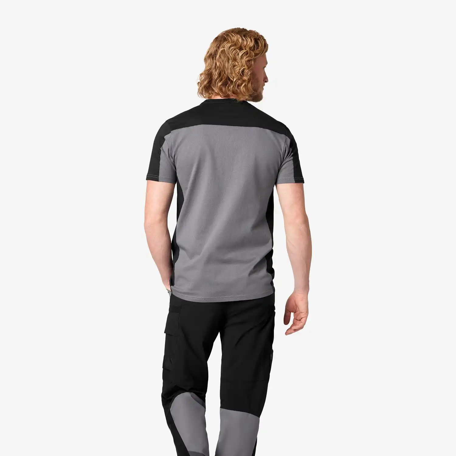 T-Shirt zweifarbig "MARC" in grau/schwarz, L - Thumbnail 2