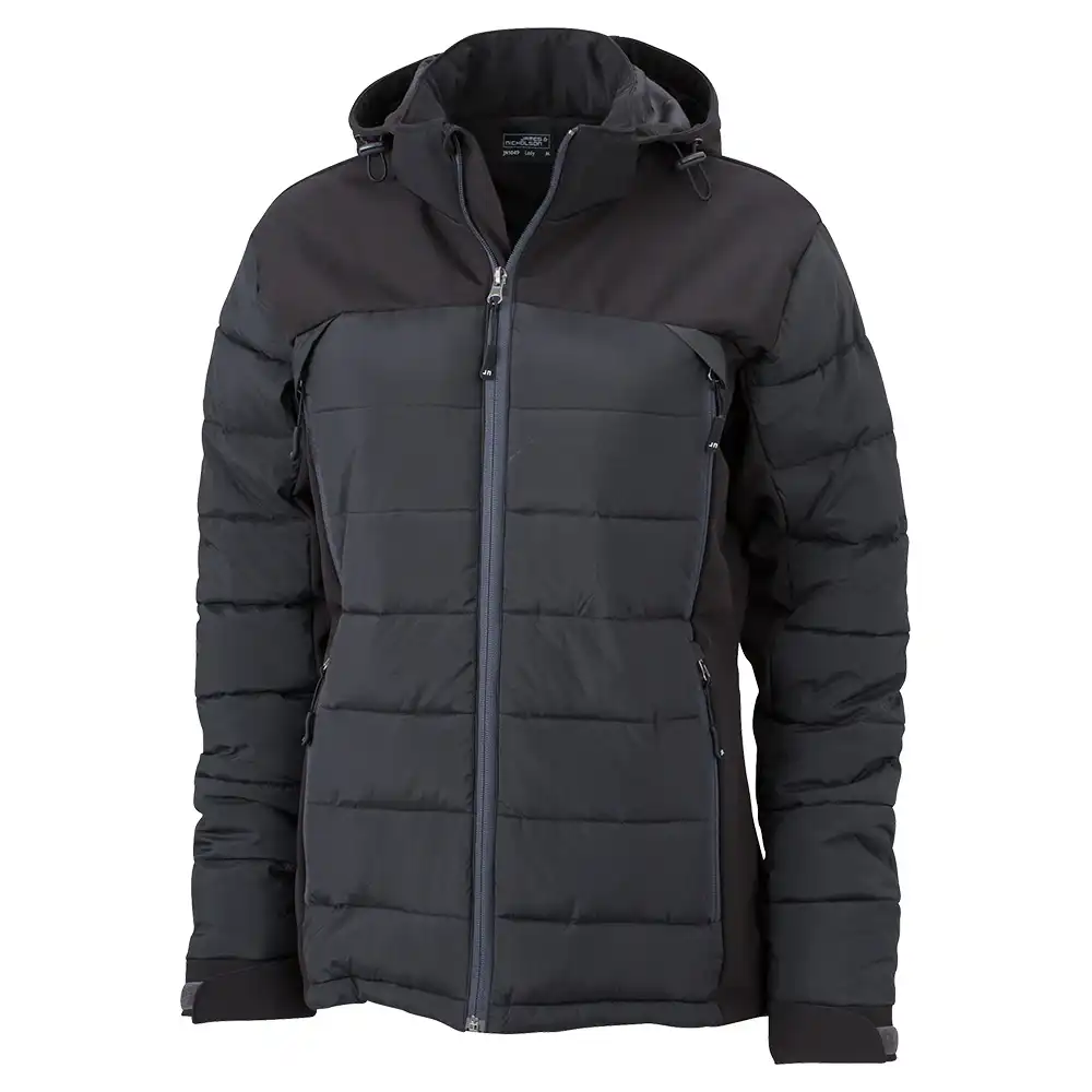 Damen Outdoor Hybridjacke "JN1049" in black, L - Thumbnail 1