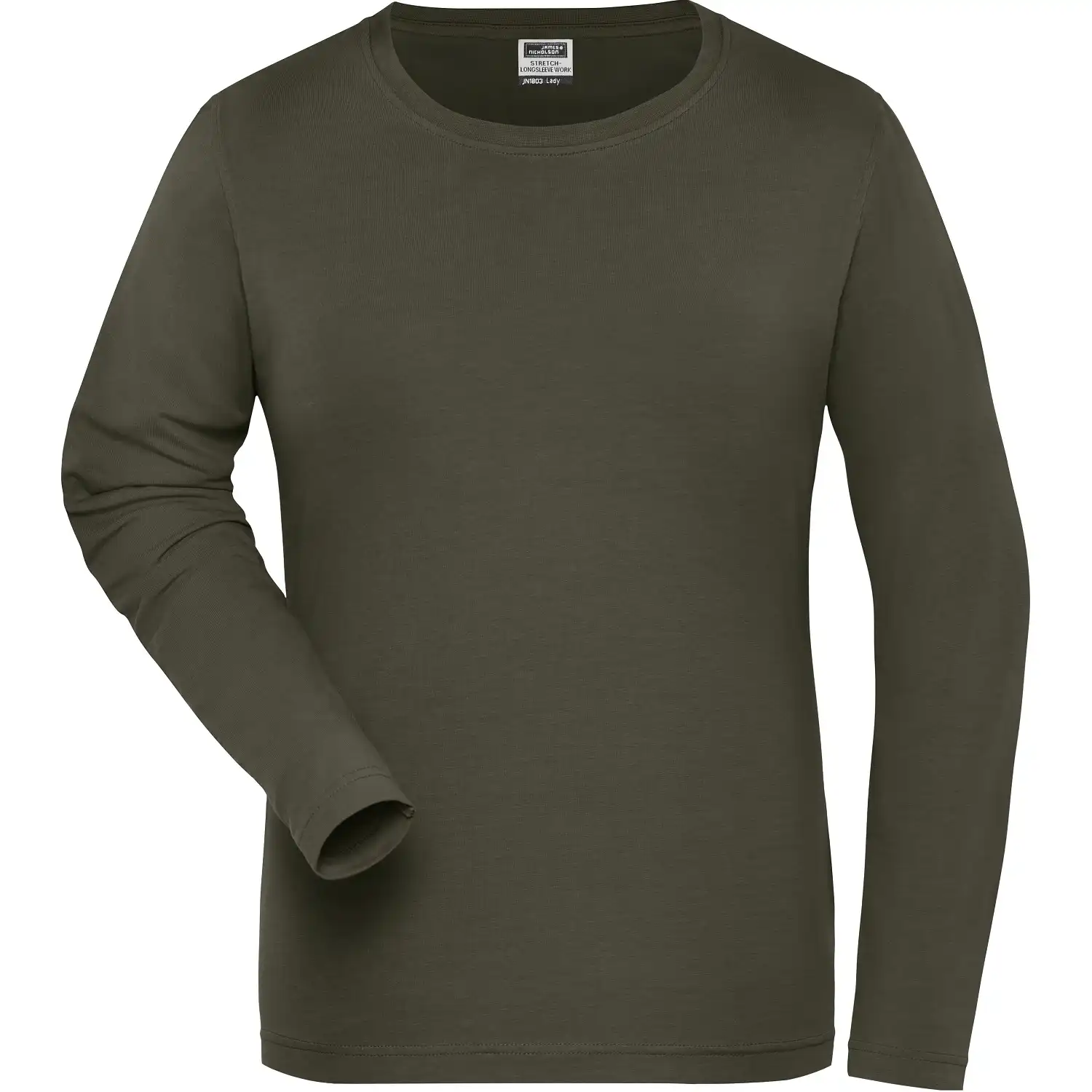 Damen Bio Stretch Langarmshirt "JN1803" UV-Schutz in olive, 3XL - Bild 1