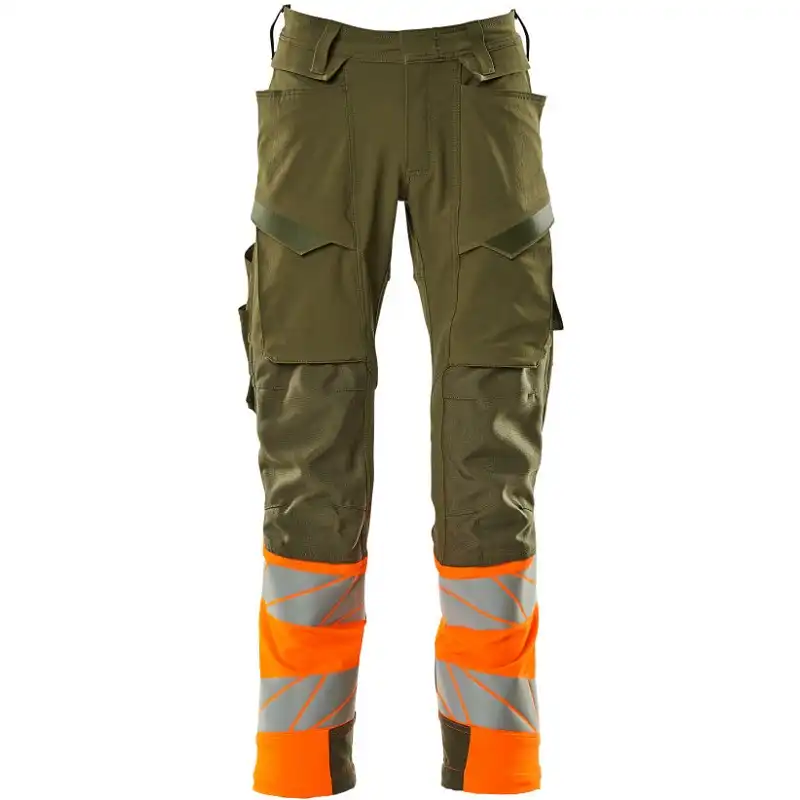 Warnschutz Stretch Bundhose Kl.1 "ACCELERATE SAFE" in moosgrün/orange, 82C52 (EU 52) - Bild 1