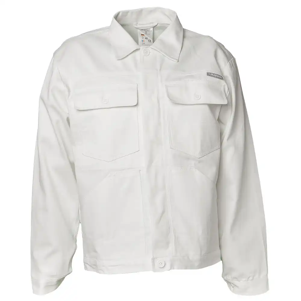 Bundjacke "BW 290" 100% Baumwolle in reinweiß, 42 - Thumbnail 1