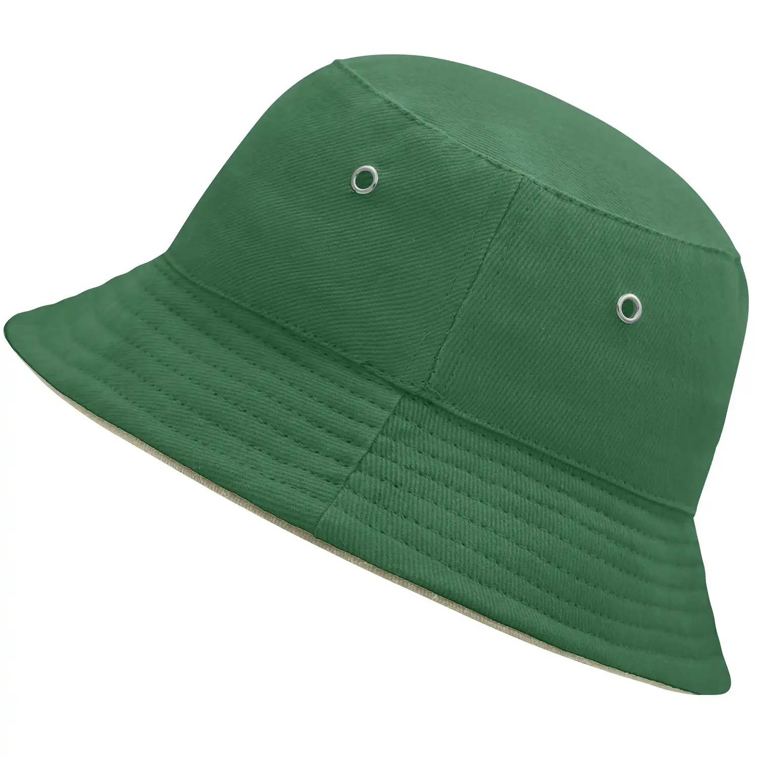 Kinder Fischerhut "MB013" Fisherman Piping Hat in dark-green/beige - Thumbnail 1