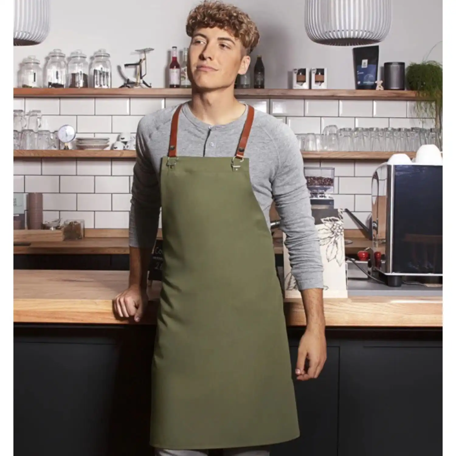 Latzschürze Green-Generation "LS 37" in moosgrün - Thumbnail 3