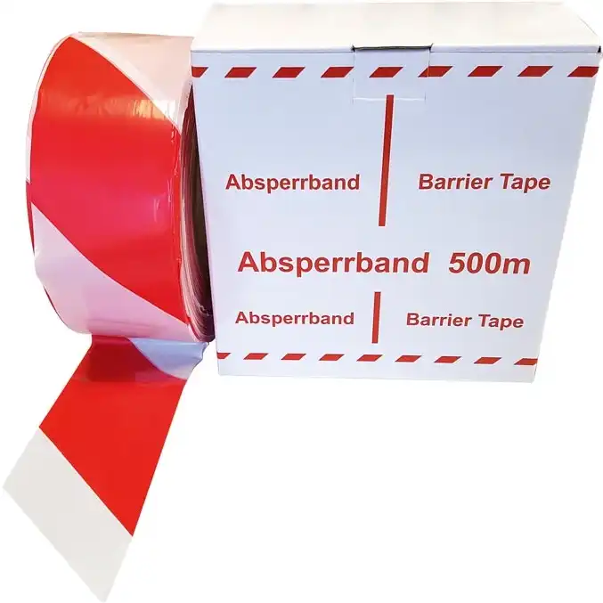 Absperrband rot/weiß | 500m pro Rolle - Thumbnail 1