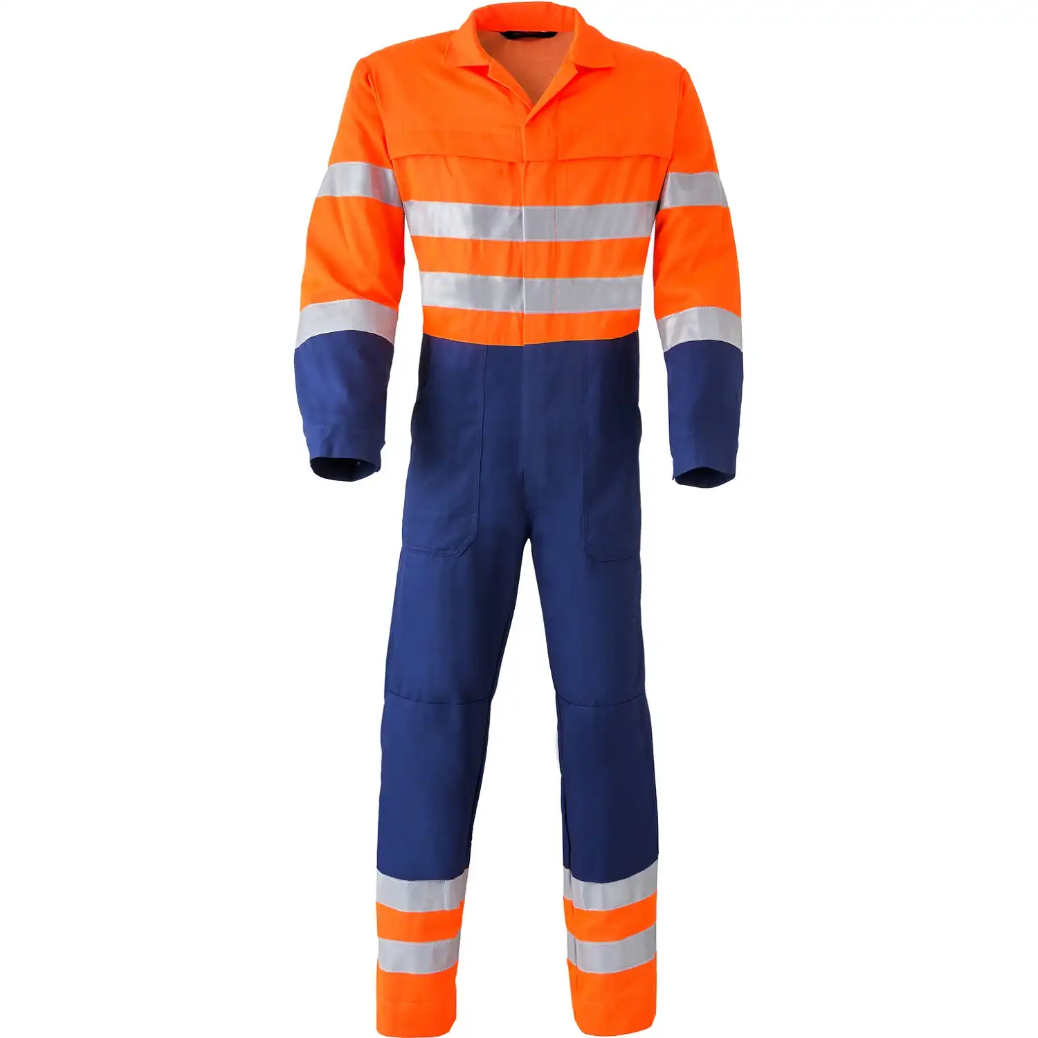 Warnschutz Overall "2415" High Visibility orange/marine in marine/fluor orange, 64 - Bild 1