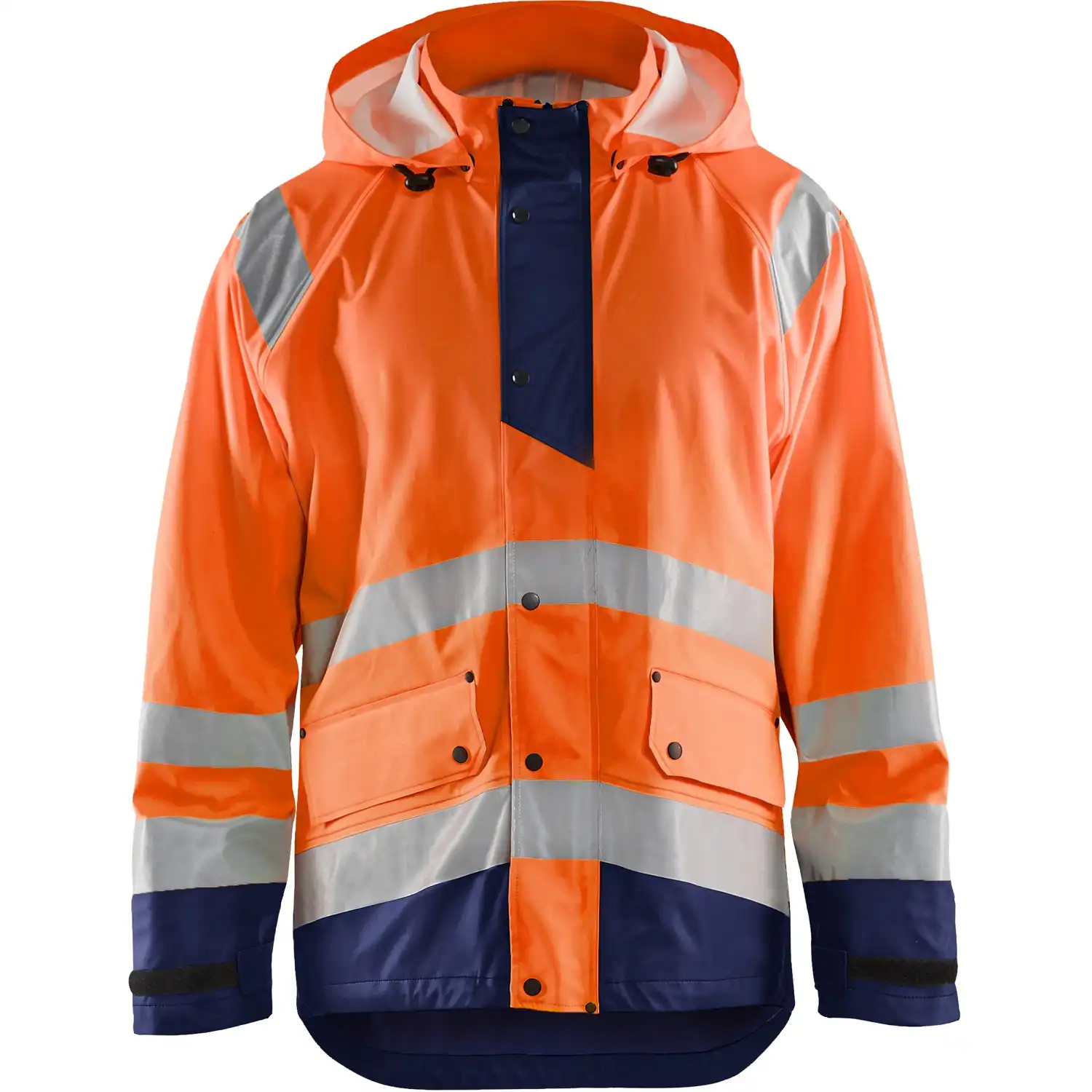 Warnschutz Regenjacke Level 1 "4323" in orange/marine, 3XL - Thumbnail 1