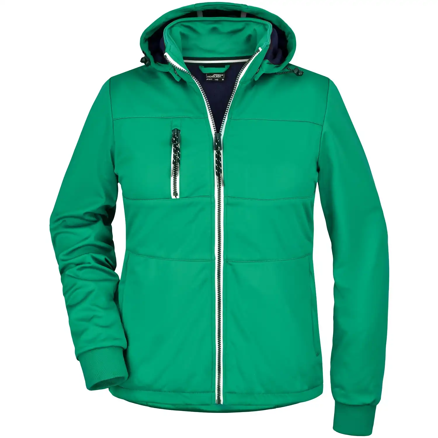 Damen Maritime Jacke "JN1077" in irish-green/navy/white, L - Thumbnail 1