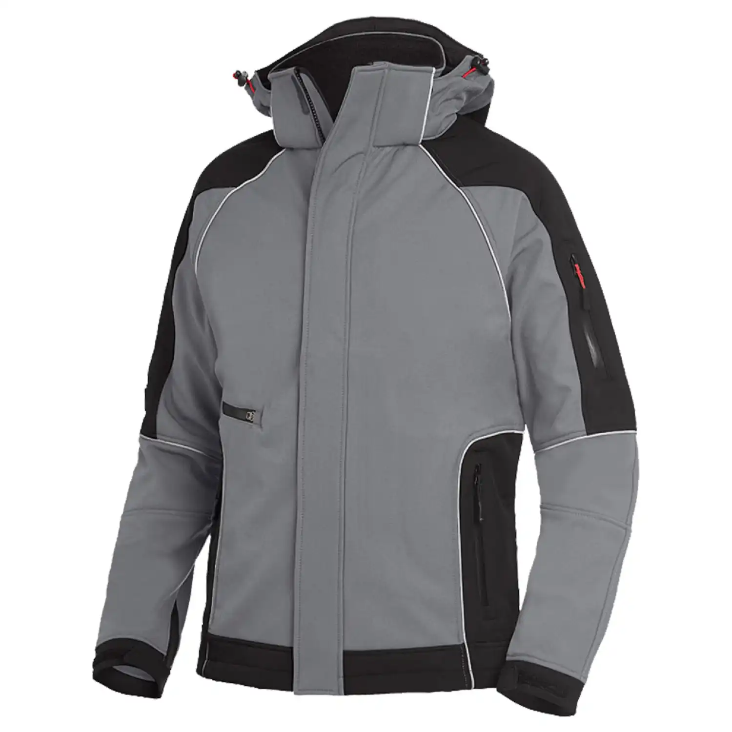 Softshelljacke "WALTER" in grau/schwarz, L - Thumbnail 1