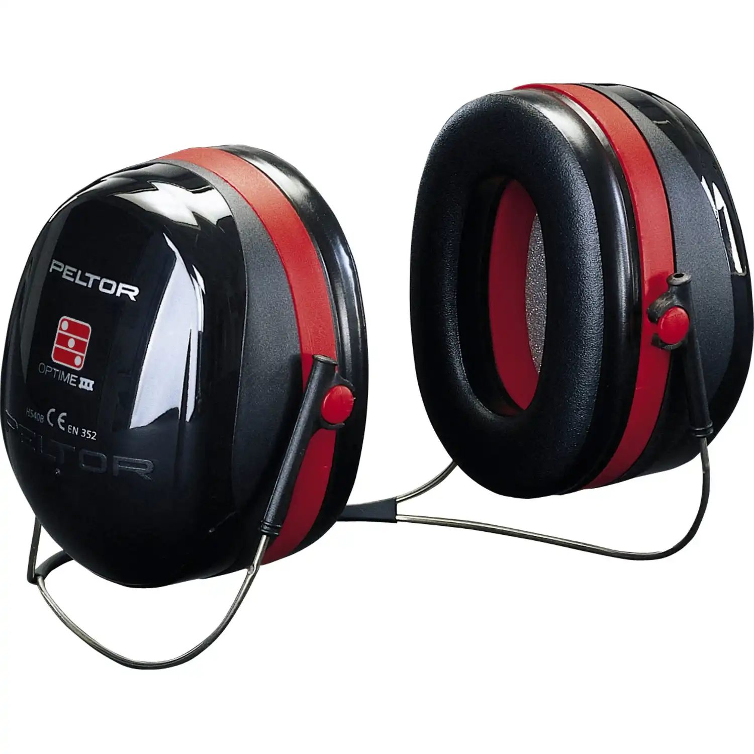 Peltor™ Optime III Kapselgehörschützer Nackenbügel schwarz/rot - Thumbnail 1
