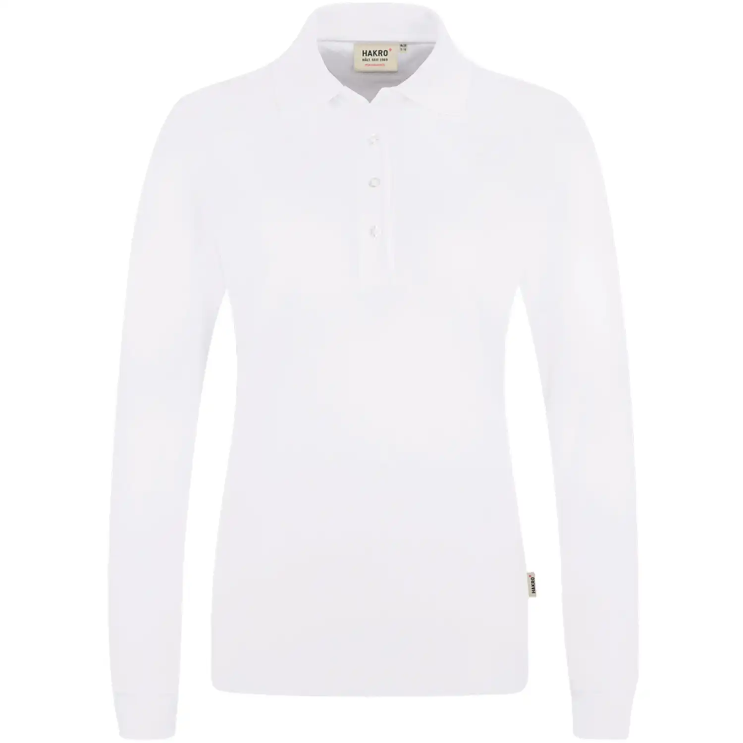 Damen-Langarm-Poloshirt "PERFORMANCE" 215 in M, Weiß - Bild 1