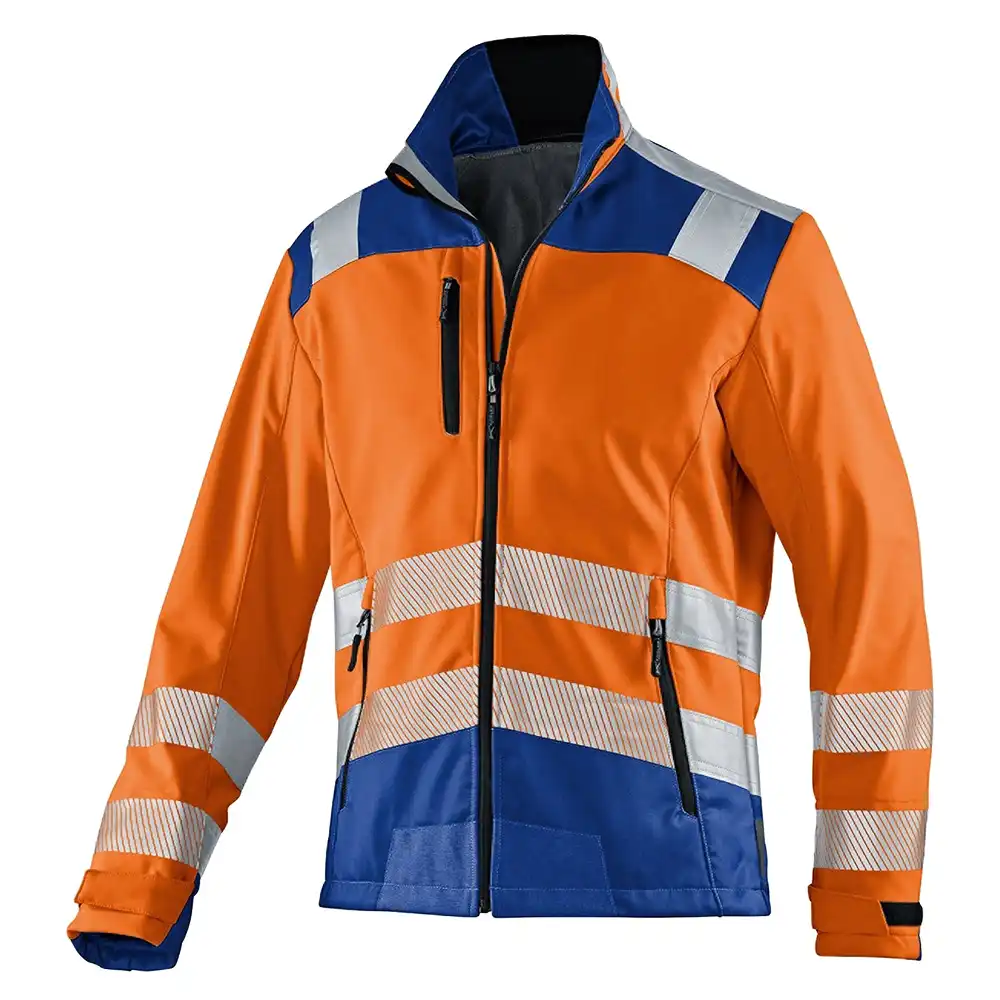 Warnschutz Softshelljacke "REFLECTIQ" in orange/kornblau, 3XL - Bild 1