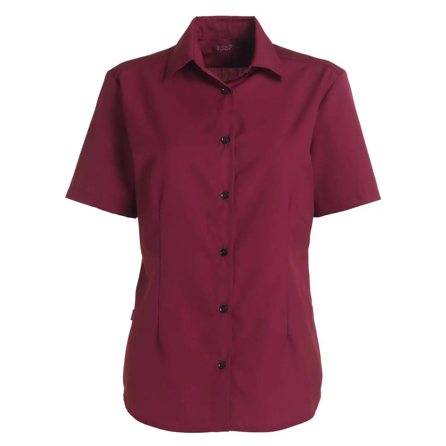 Damen Bluse kurzarm "1567" in bordeaux, L - Thumbnail 1