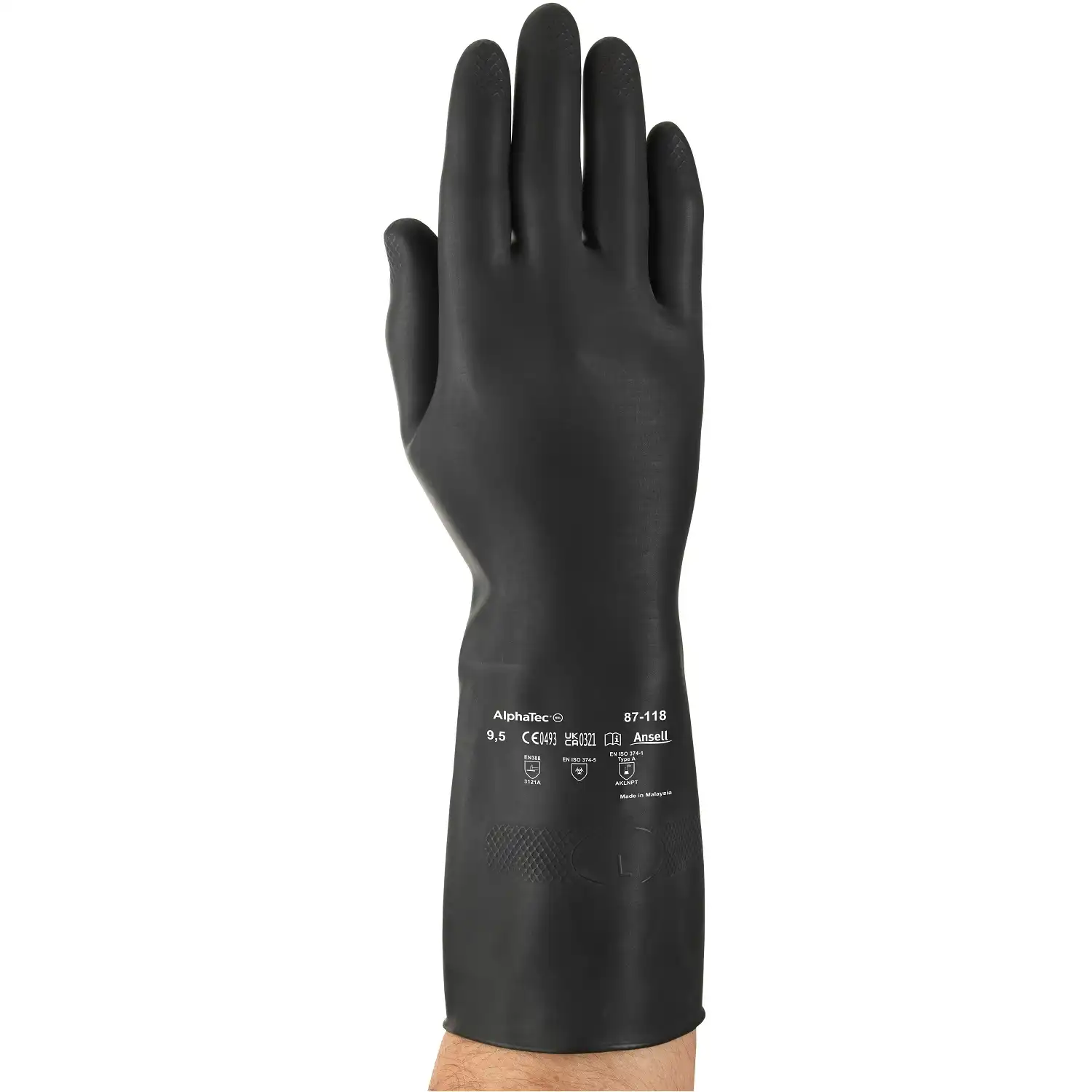 Latex Chemikalienschutzhandschuhe "AlphaTec®" 87-118 in M - Thumbnail 1