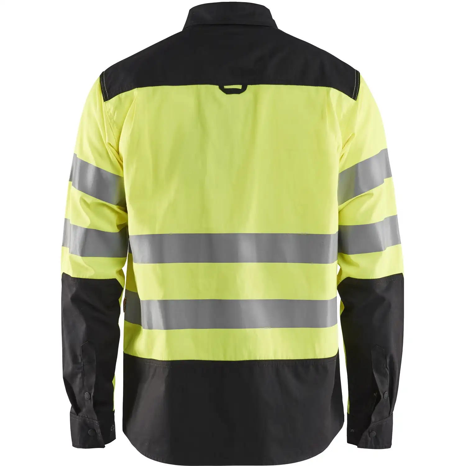 Warnschutz Arbeitshemd "3255" in gelb/schwarz, M - Thumbnail 2